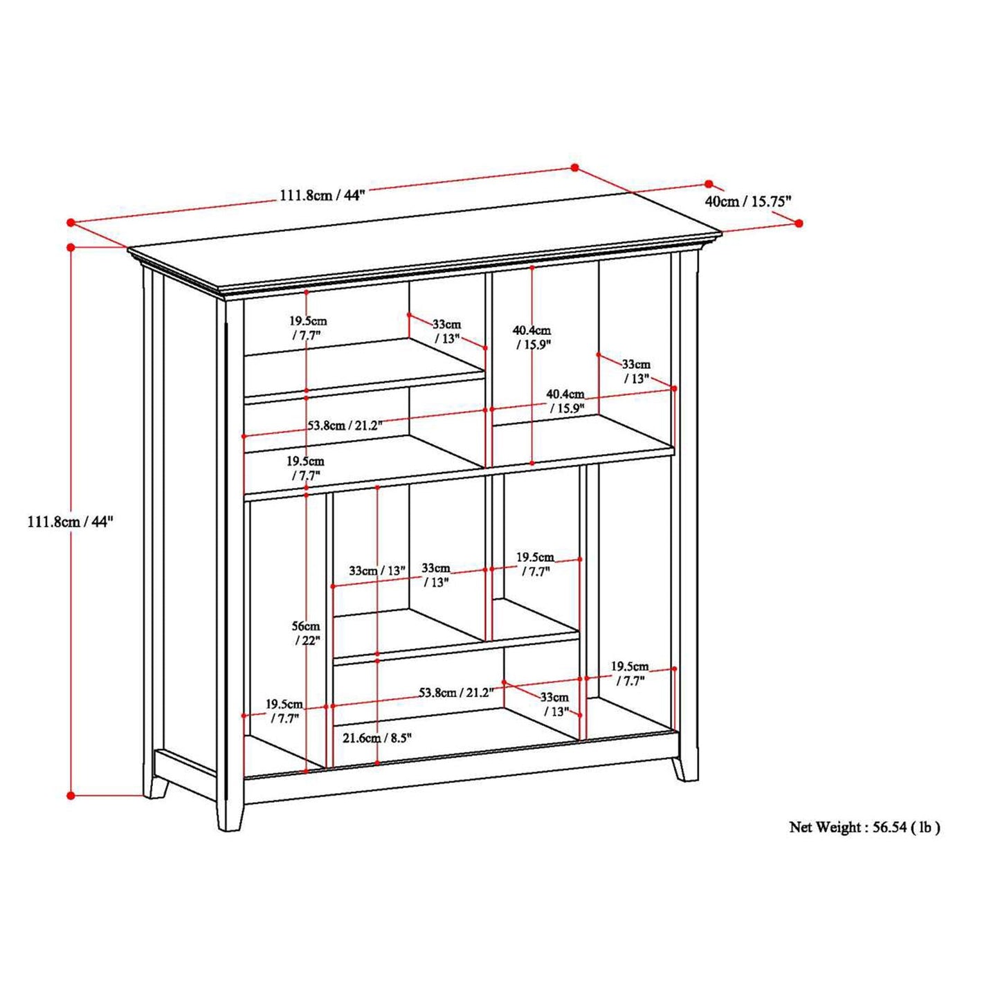 Rustic Natural Aged Brown | Amherst Multi-Cube Bookcase & Storage Unit