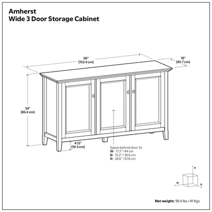 Amherst Wide 3 Door Storage Cabinet