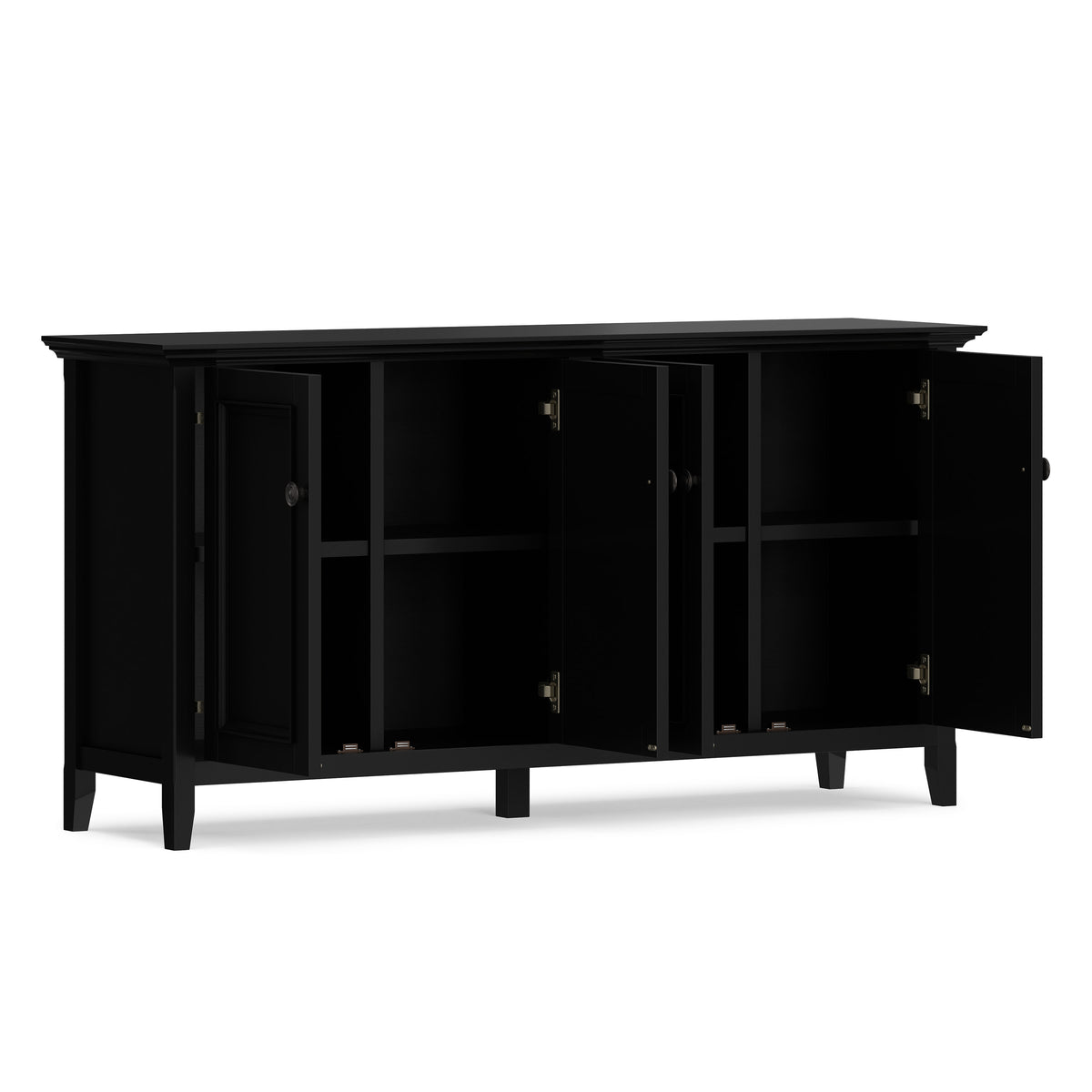 Black | Amherst Wide 4 Door Storage Cabinet