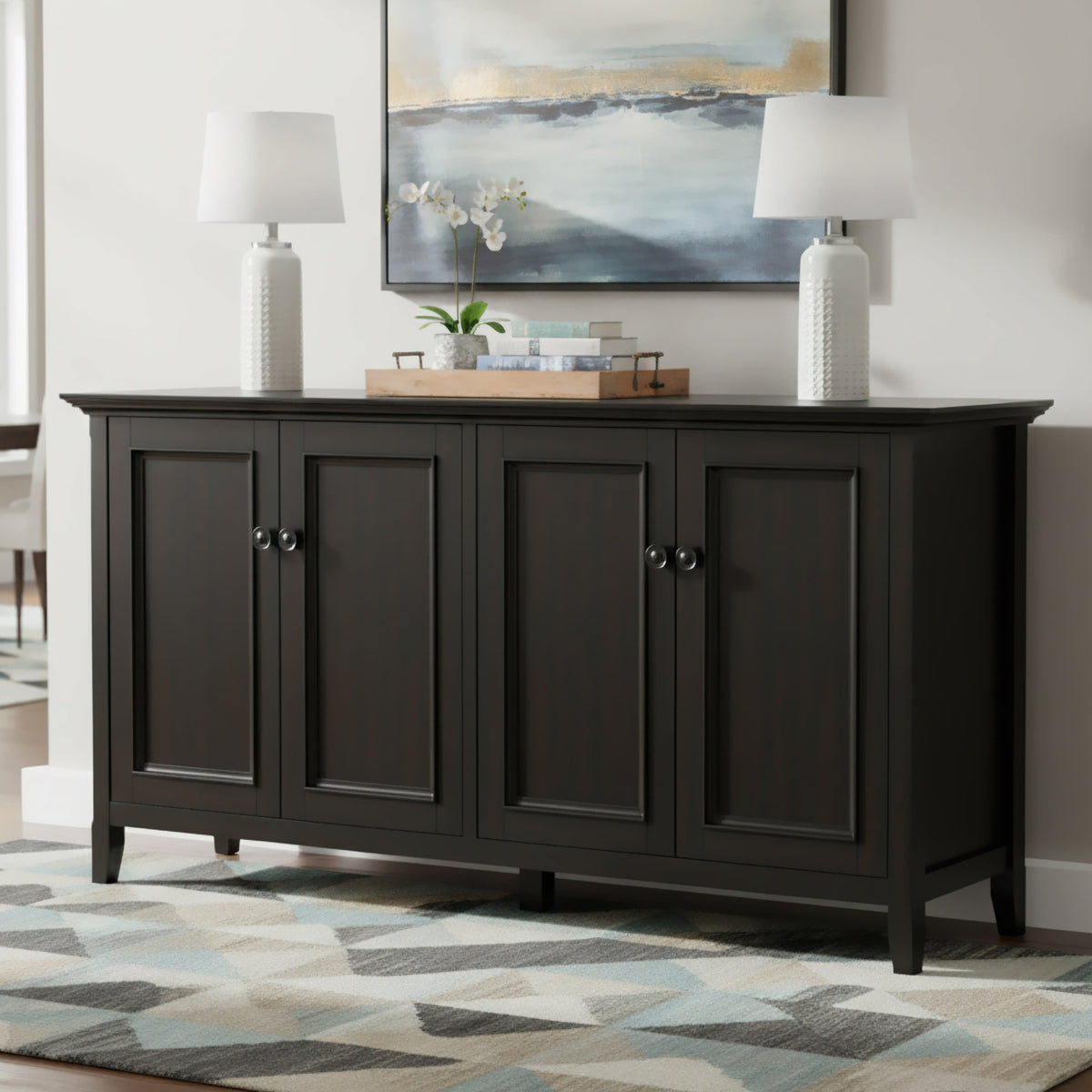 Hickory Brown | Amherst Wide 4 Door Storage Cabinet