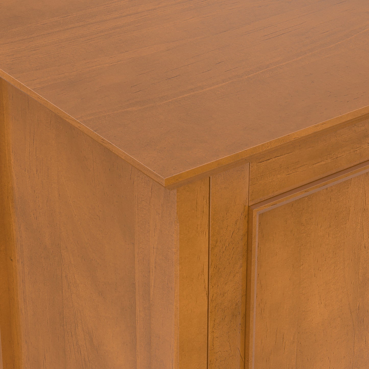 Light Golden Brown | Amherst Wide 4 Door Storage Cabinet
