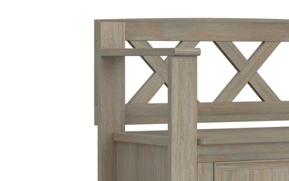 Distressed Grey | Amherst Small Entryway Storage Bench