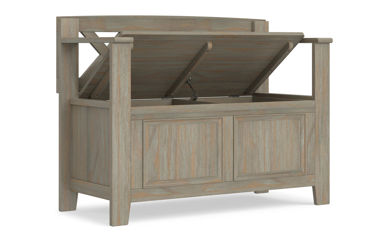 Distressed Grey | Amherst Small Entryway Storage Bench