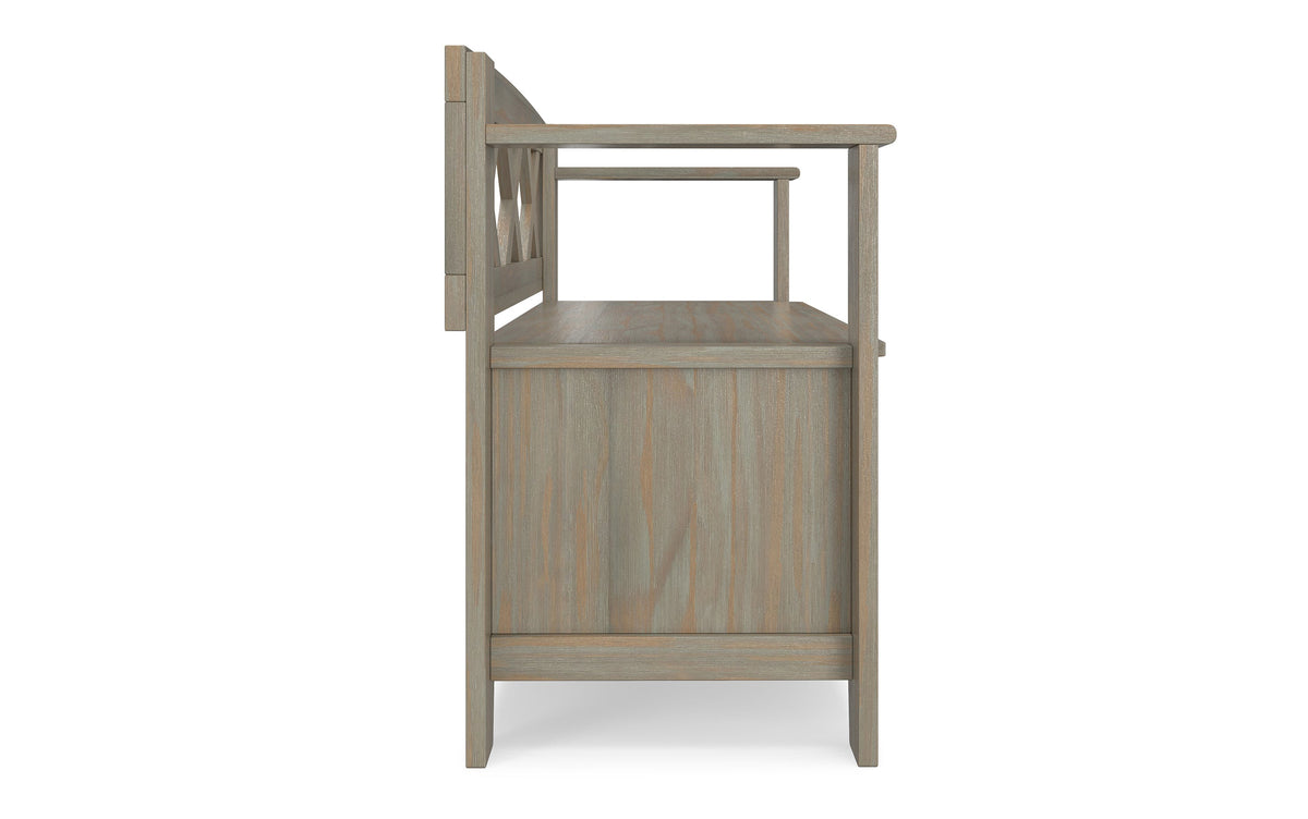 Distressed Grey | Amherst Small Entryway Storage Bench