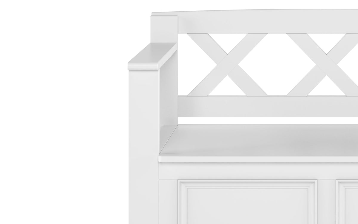White | Amherst Small Entryway Storage Bench