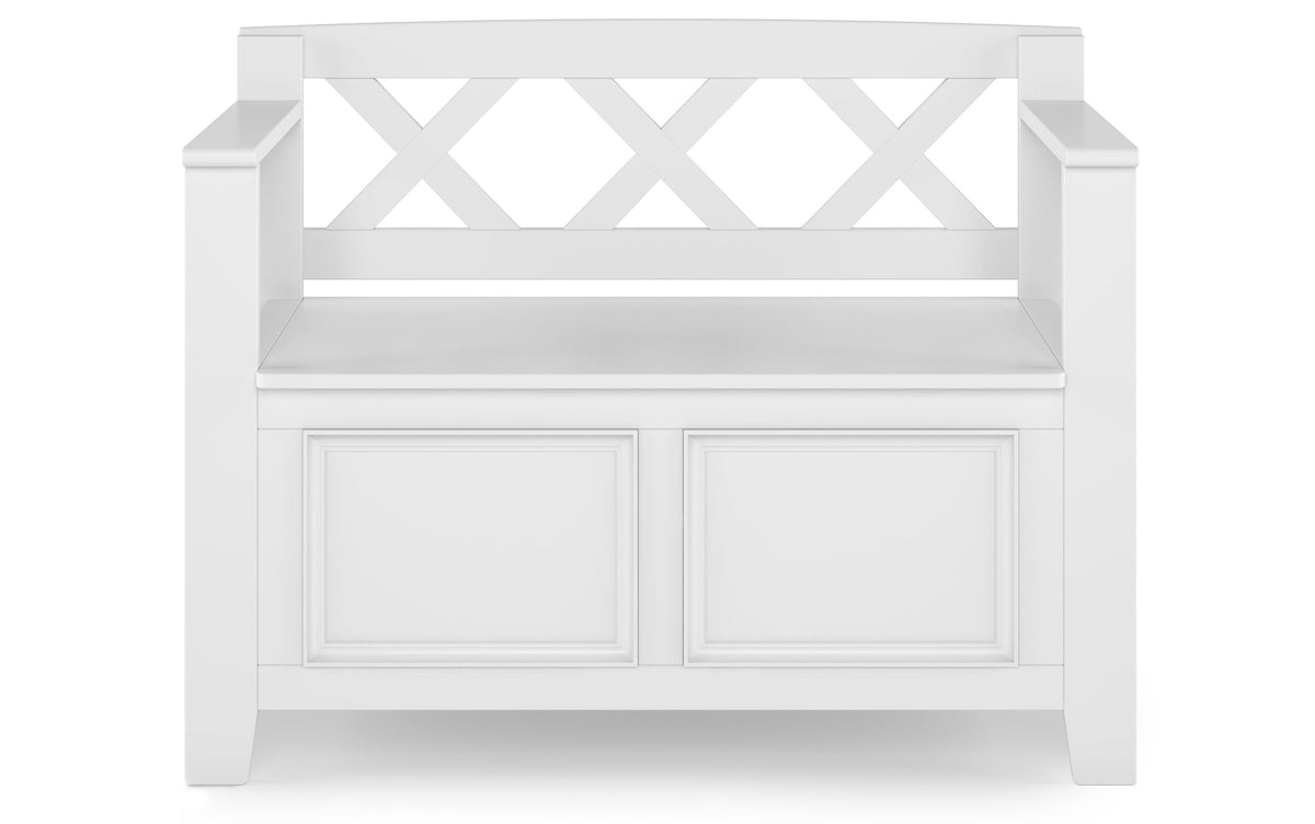 White | Amherst Small Entryway Storage Bench