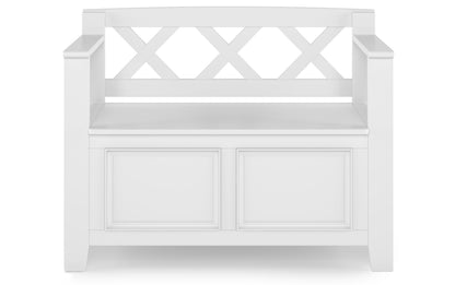 White | Amherst Small Entryway Storage Bench
