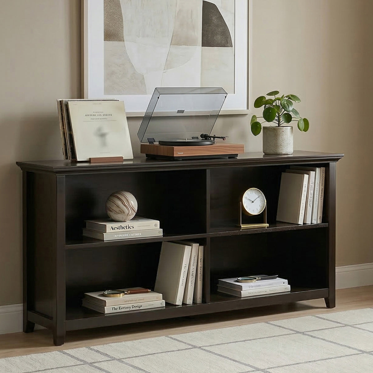 Hickory Brown | Amherst Low 4 Shelf Bookcase