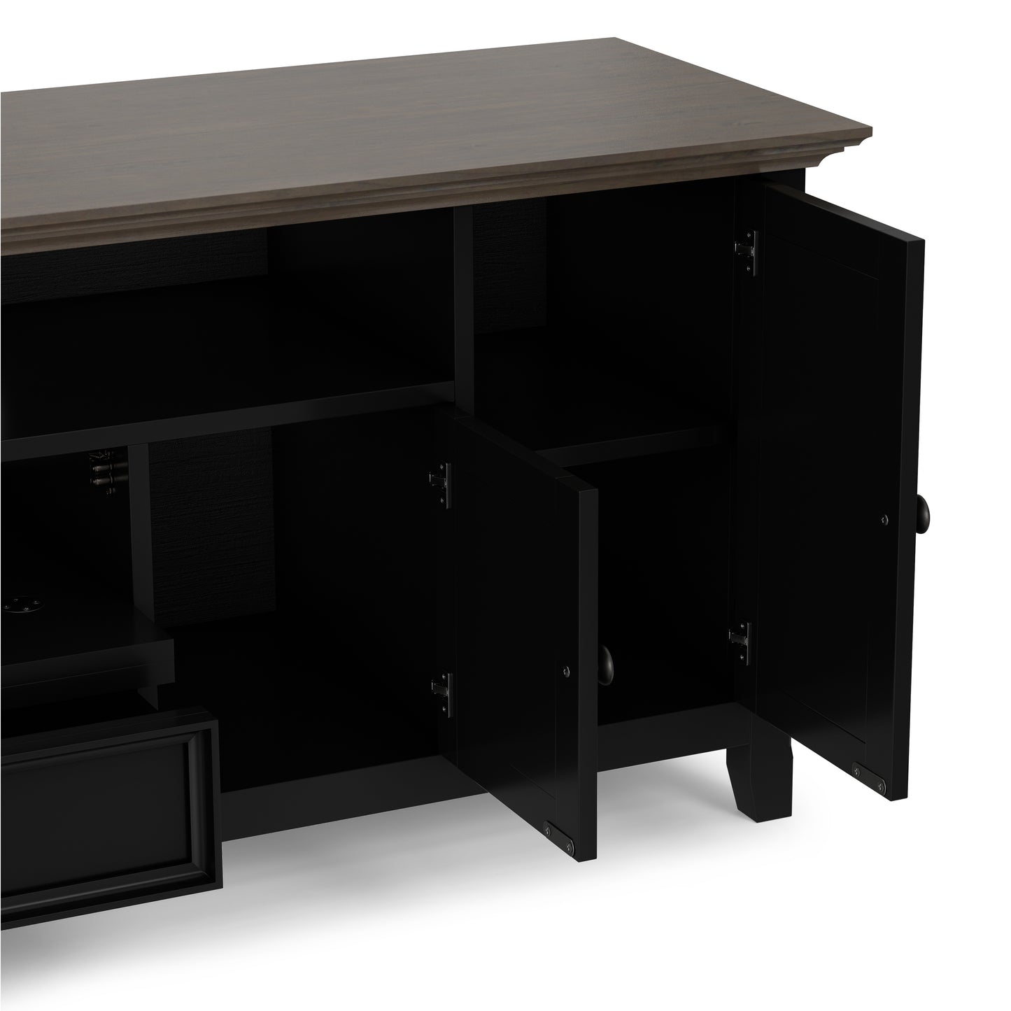 Black/Smoky Brown | Amherst 72 inch Wide TV Media Stand