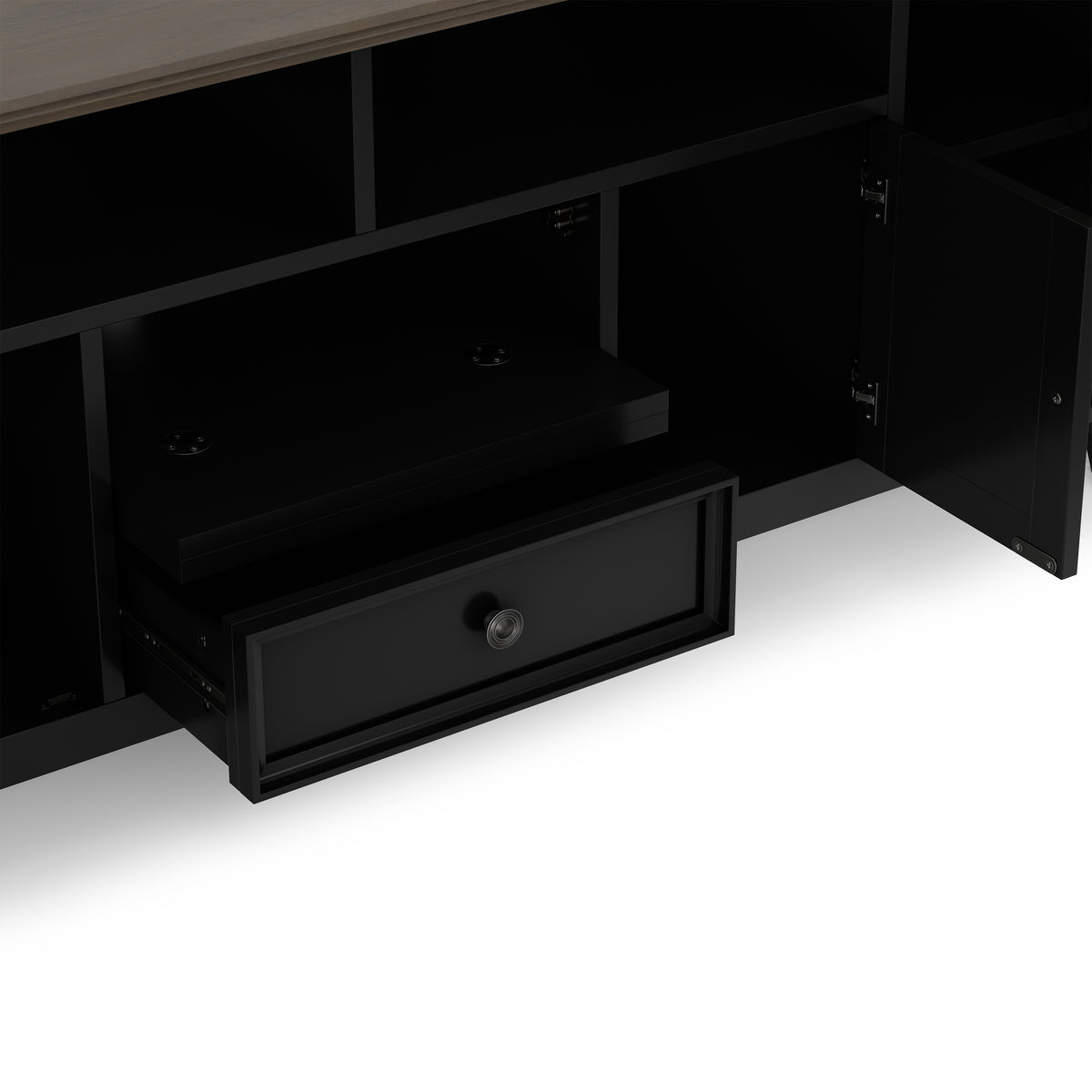 Black/Smoky Brown | Amherst 72 inch Wide TV Media Stand