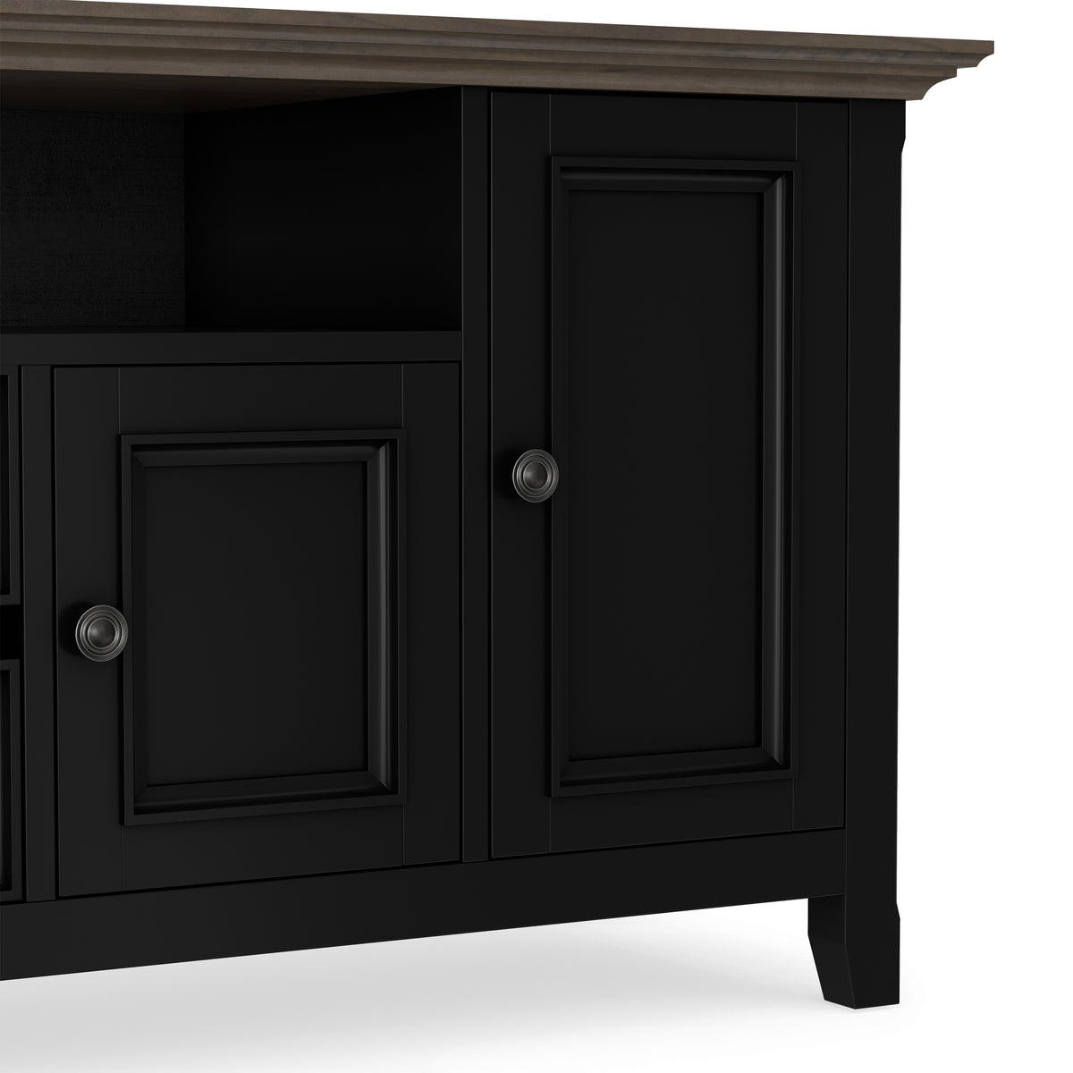 Black/Smoky Brown | Amherst 72 inch Wide TV Media Stand