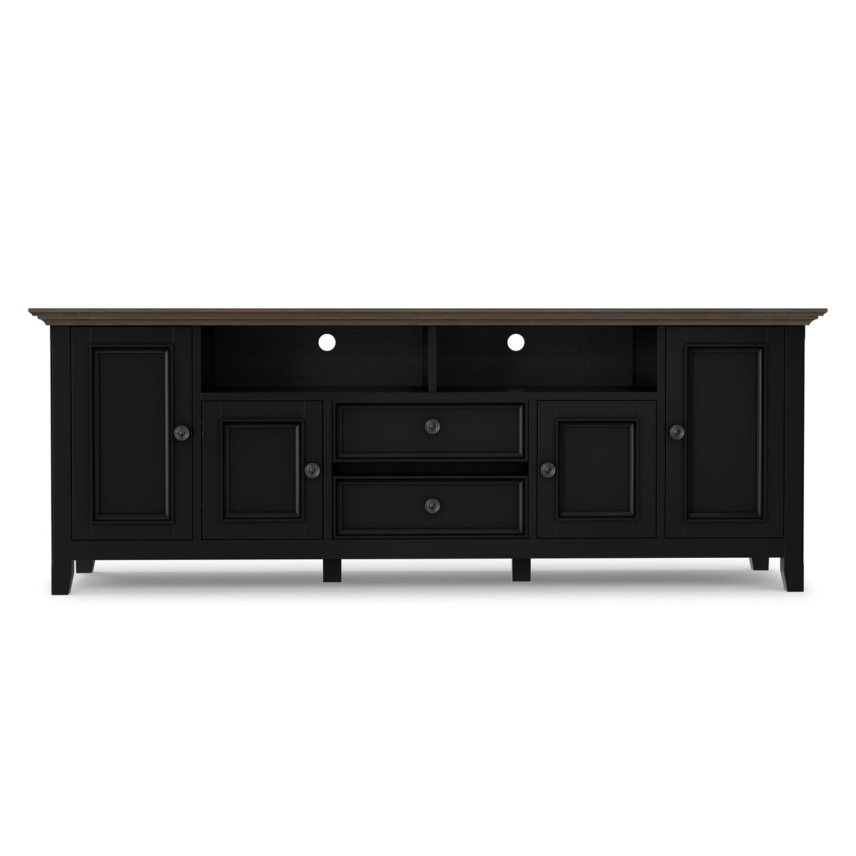 Black/Smoky Brown | Amherst 72 inch Wide TV Media Stand