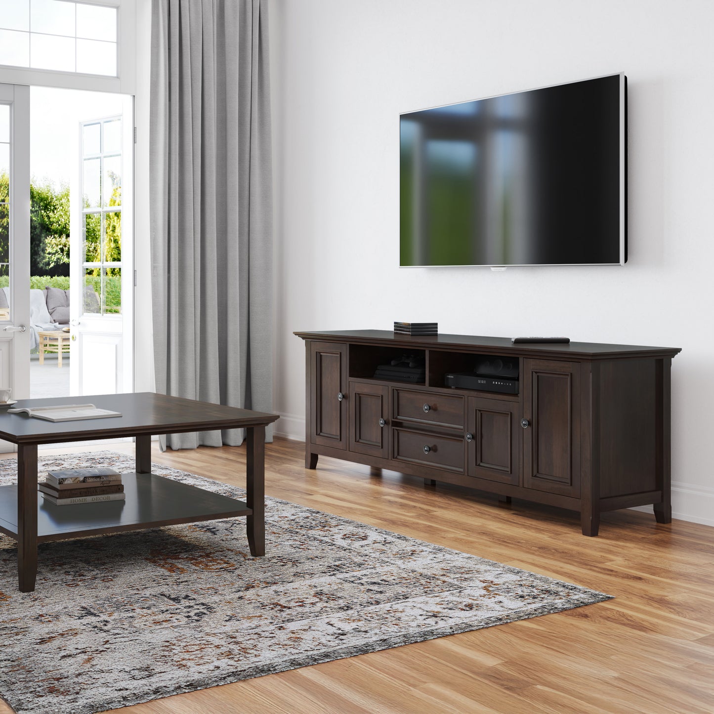 Brunette Brown | Amherst 72 inch Wide TV Media Stand