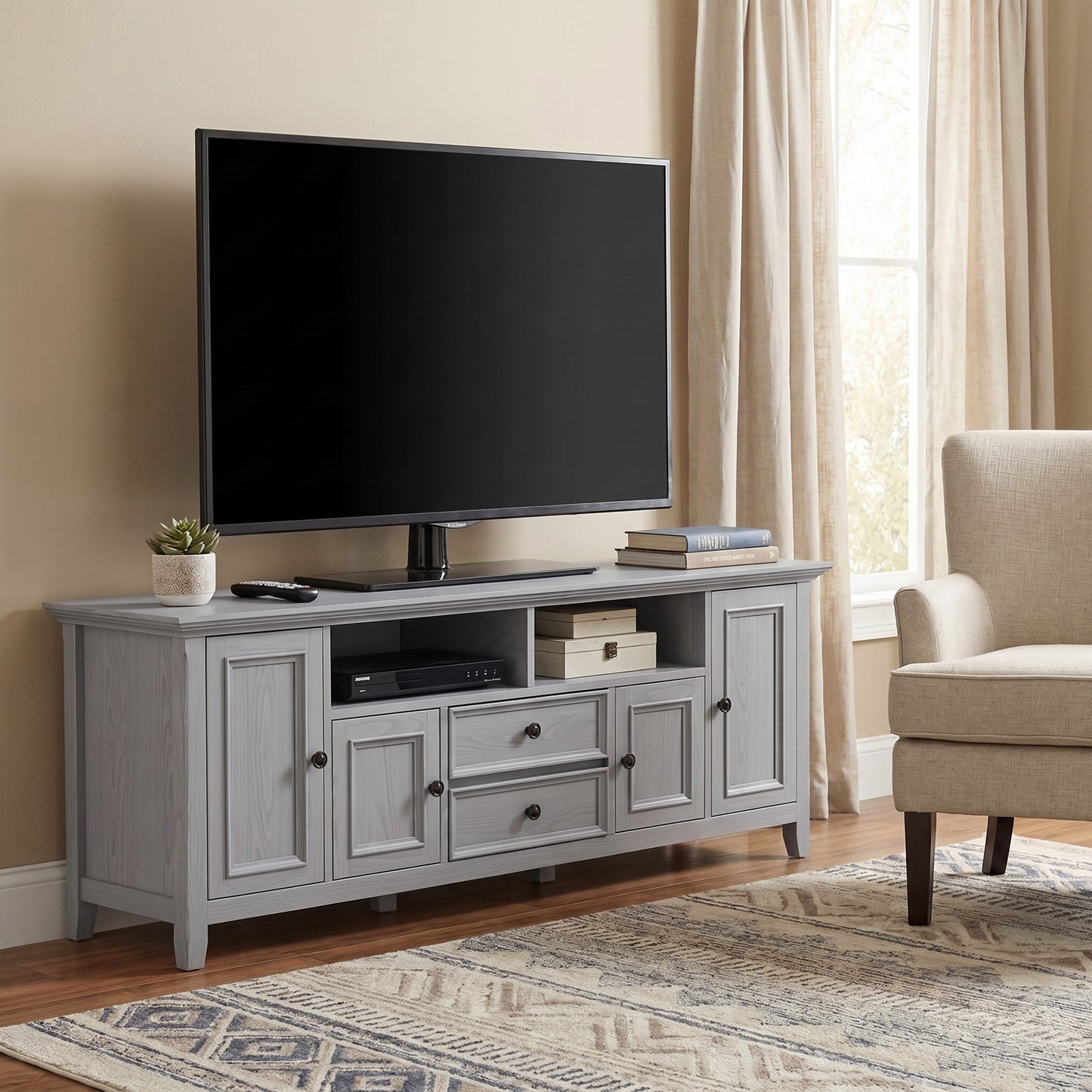 Fog Grey | Amherst 72 inch Wide TV Media Stand