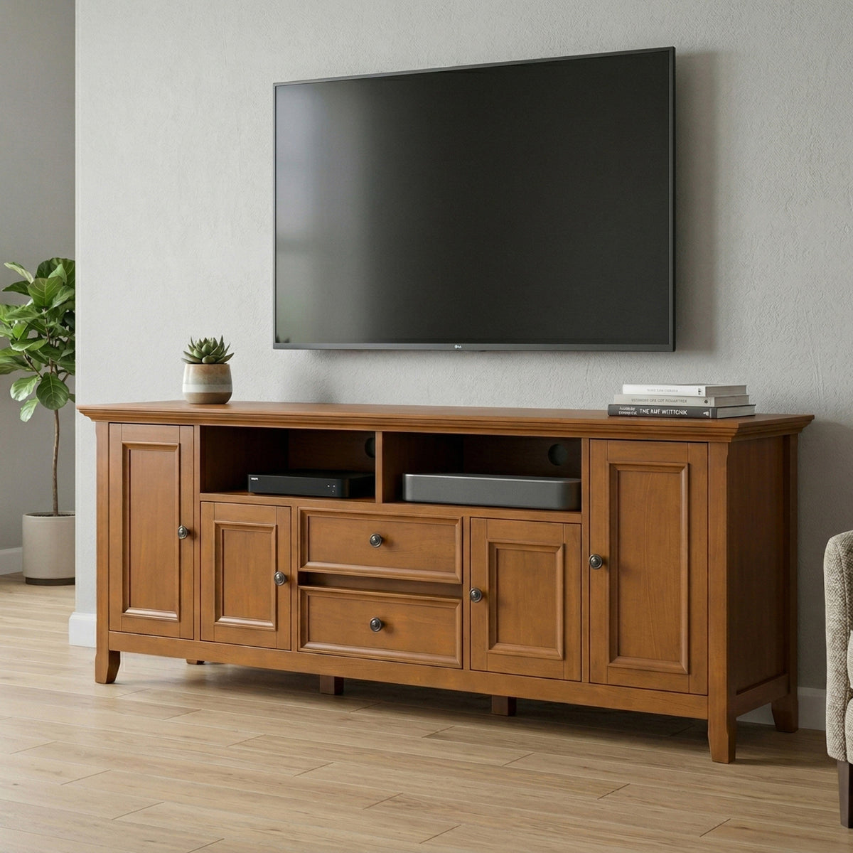 Light Golden Brown | Amherst 72 inch Wide TV Media Stand