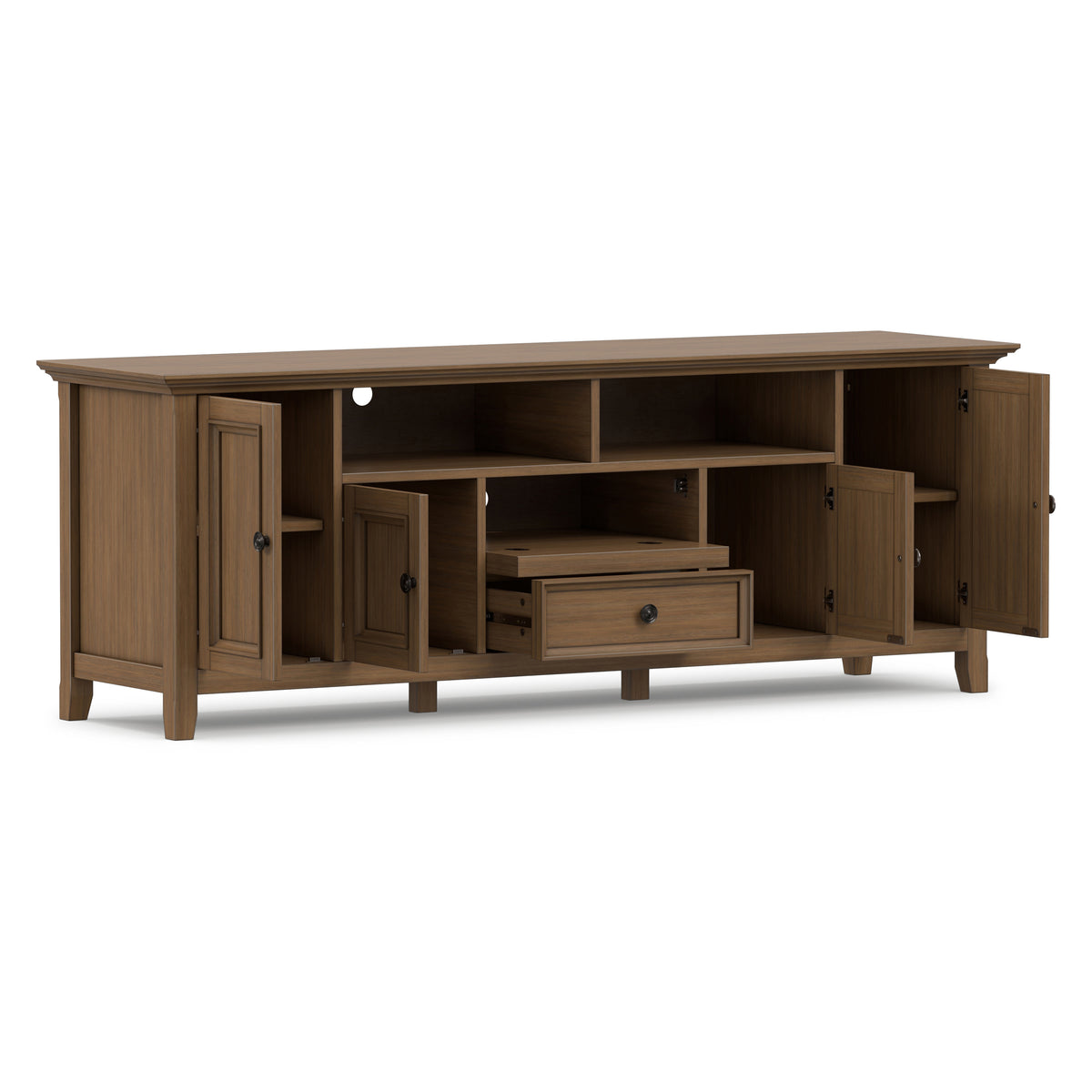 Rustic Natural Aged Brown | Amherst 72 inch Wide TV Media Stand