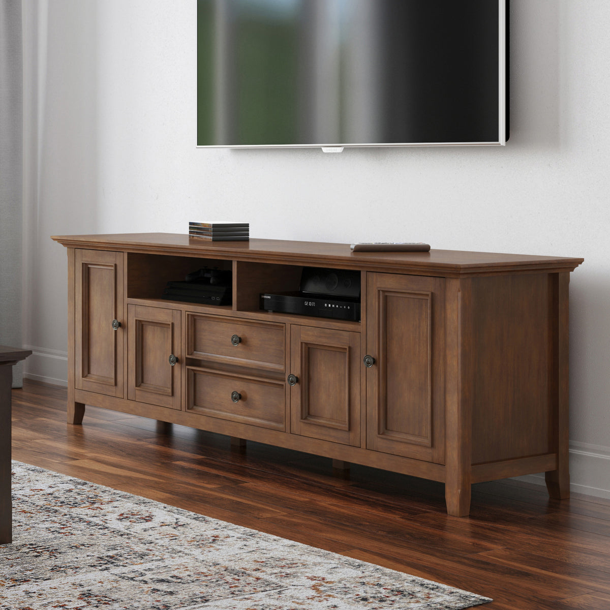Rustic Natural Aged Brown | Amherst 72 inch Wide TV Media Stand