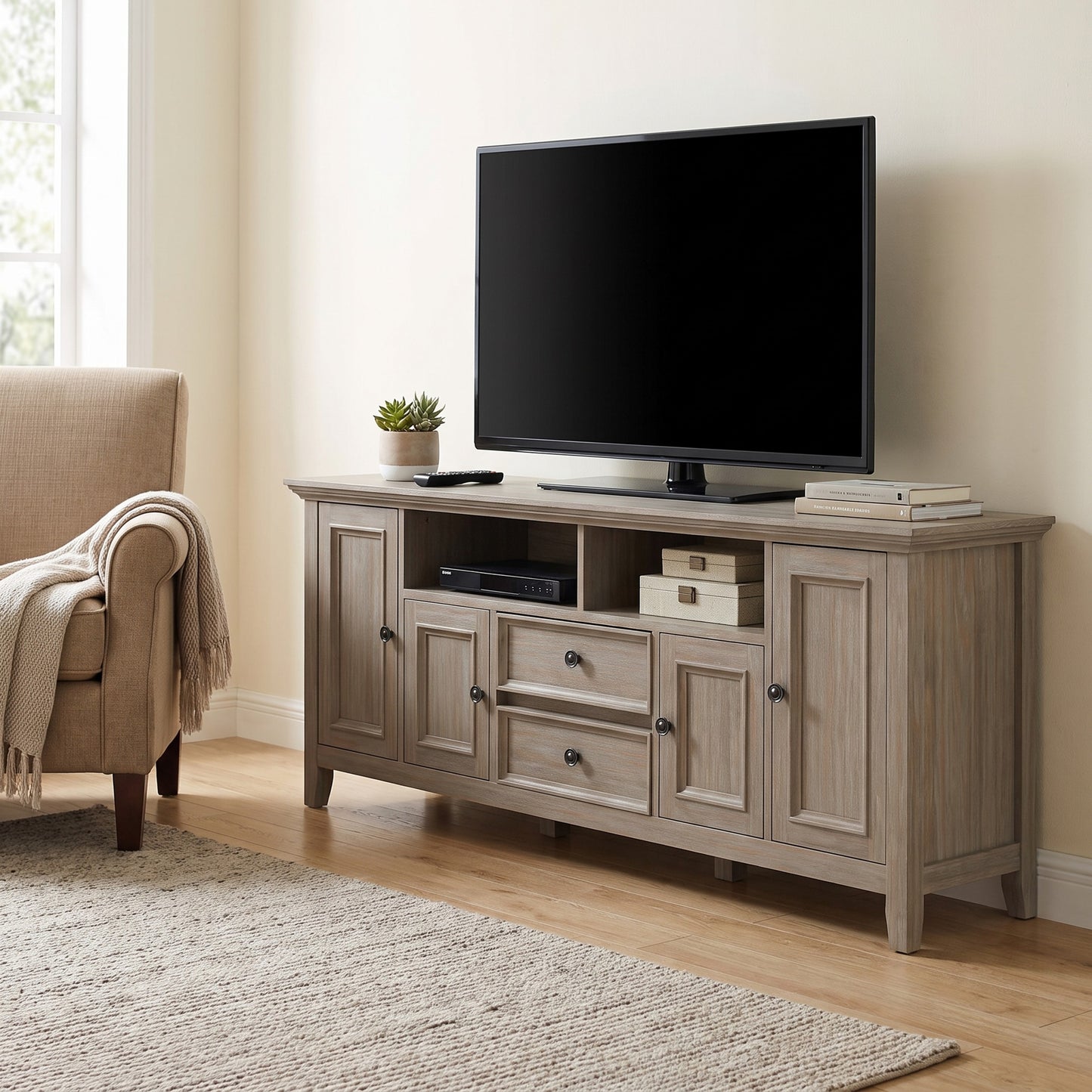 Distressed Grey | Amherst 72 inch Wide TV Media Stand