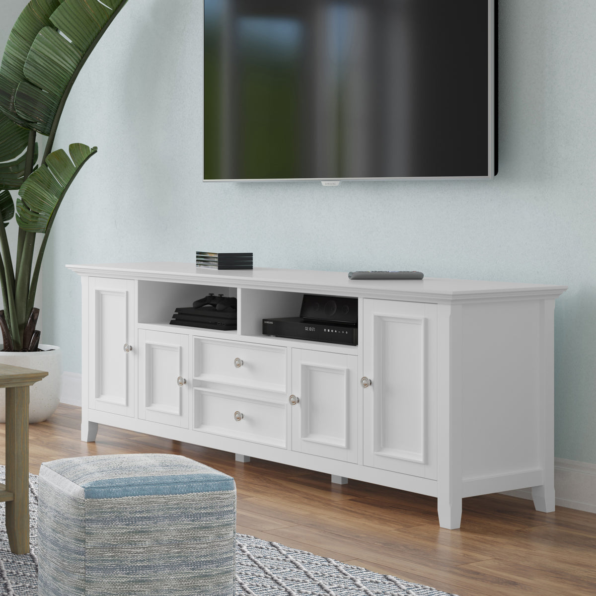 White | Amherst 72 inch Wide TV Media Stand