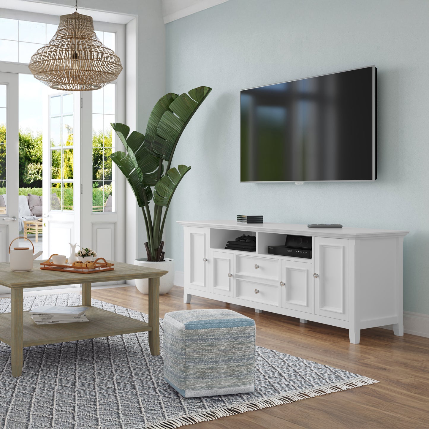 White | Amherst 72 inch Wide TV Media Stand