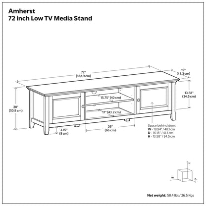 Hickory Brown | Amherst 72 inch Low TV Media Stand