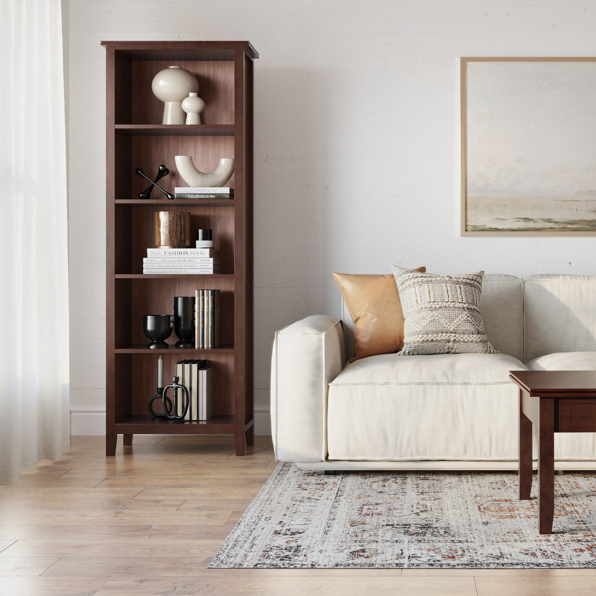 Russet Brown | Artisan 5 Shelf Bookcase