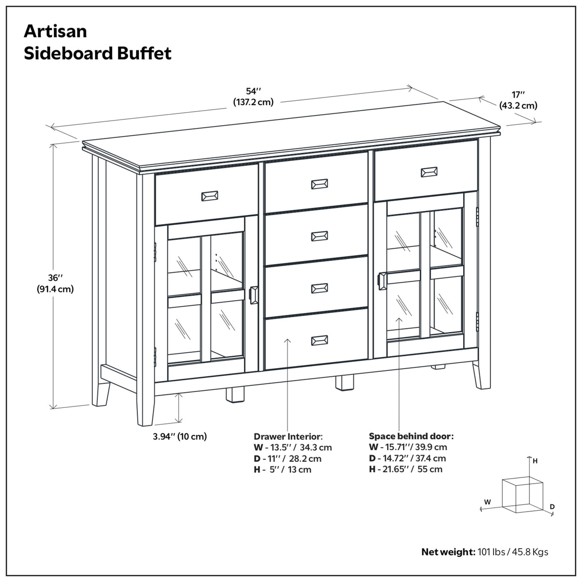 Rustic Natural Aged Brown | Artisan Sideboard Buffet