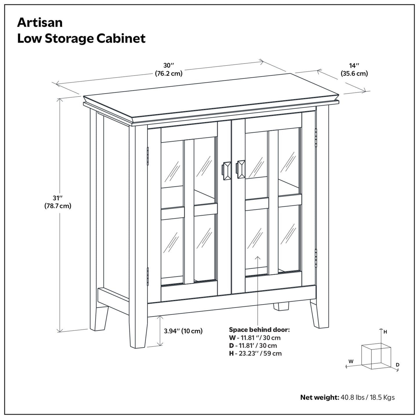 Brunette Brown | Artisan Low Storage Cabinet