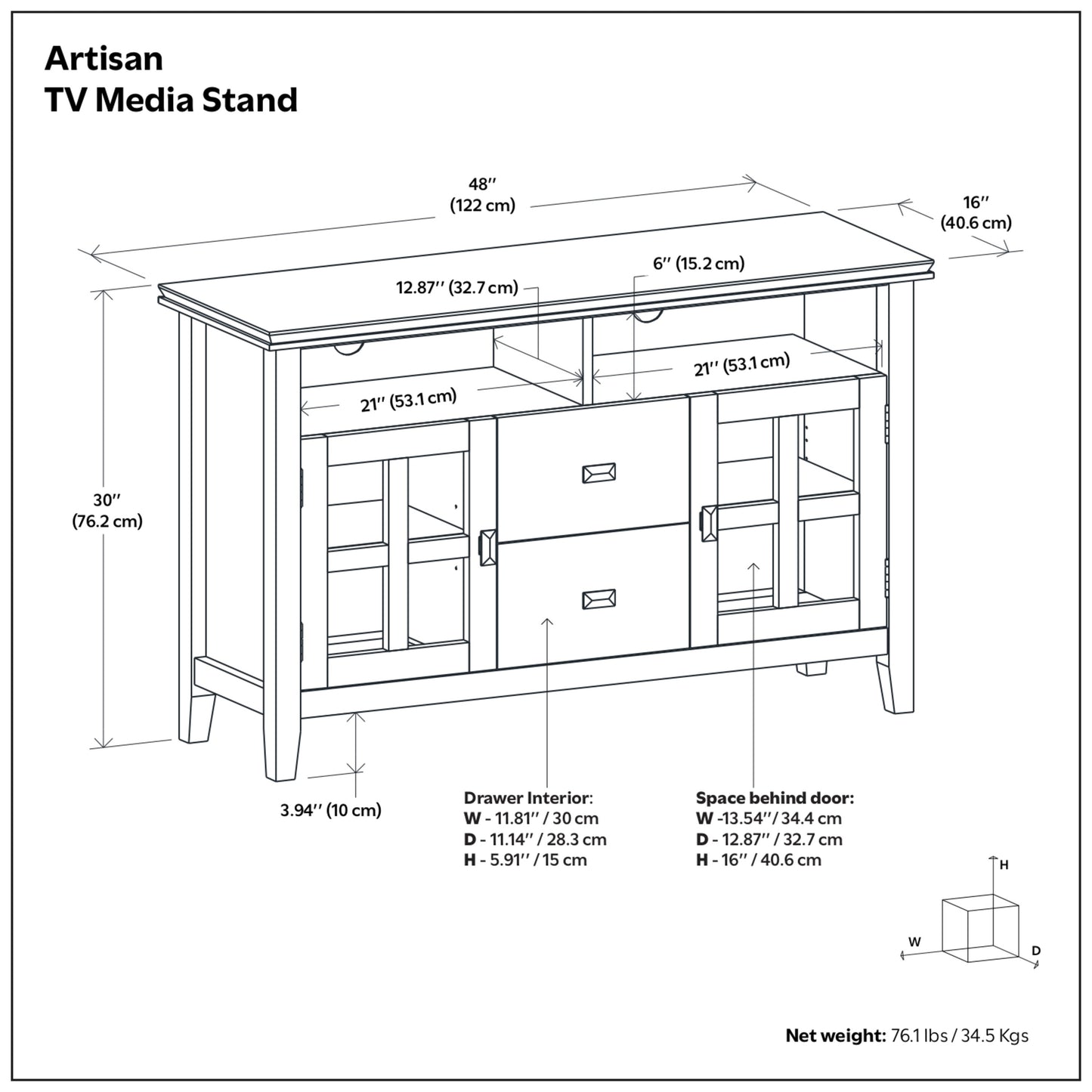 Natural Aged Brown | Artisan TV Media Stand