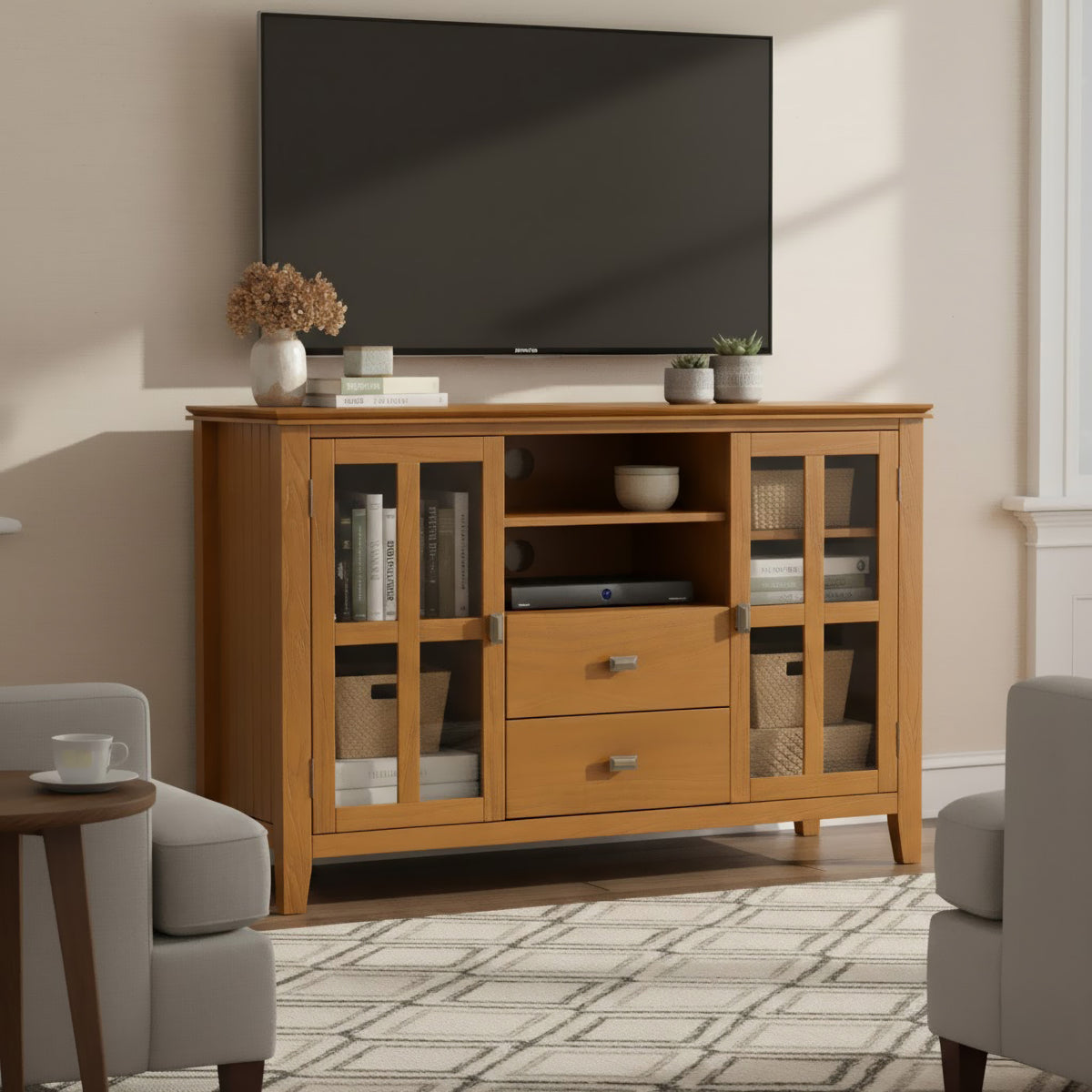 Light Golden Brown | Artisan Tall TV Media Stand