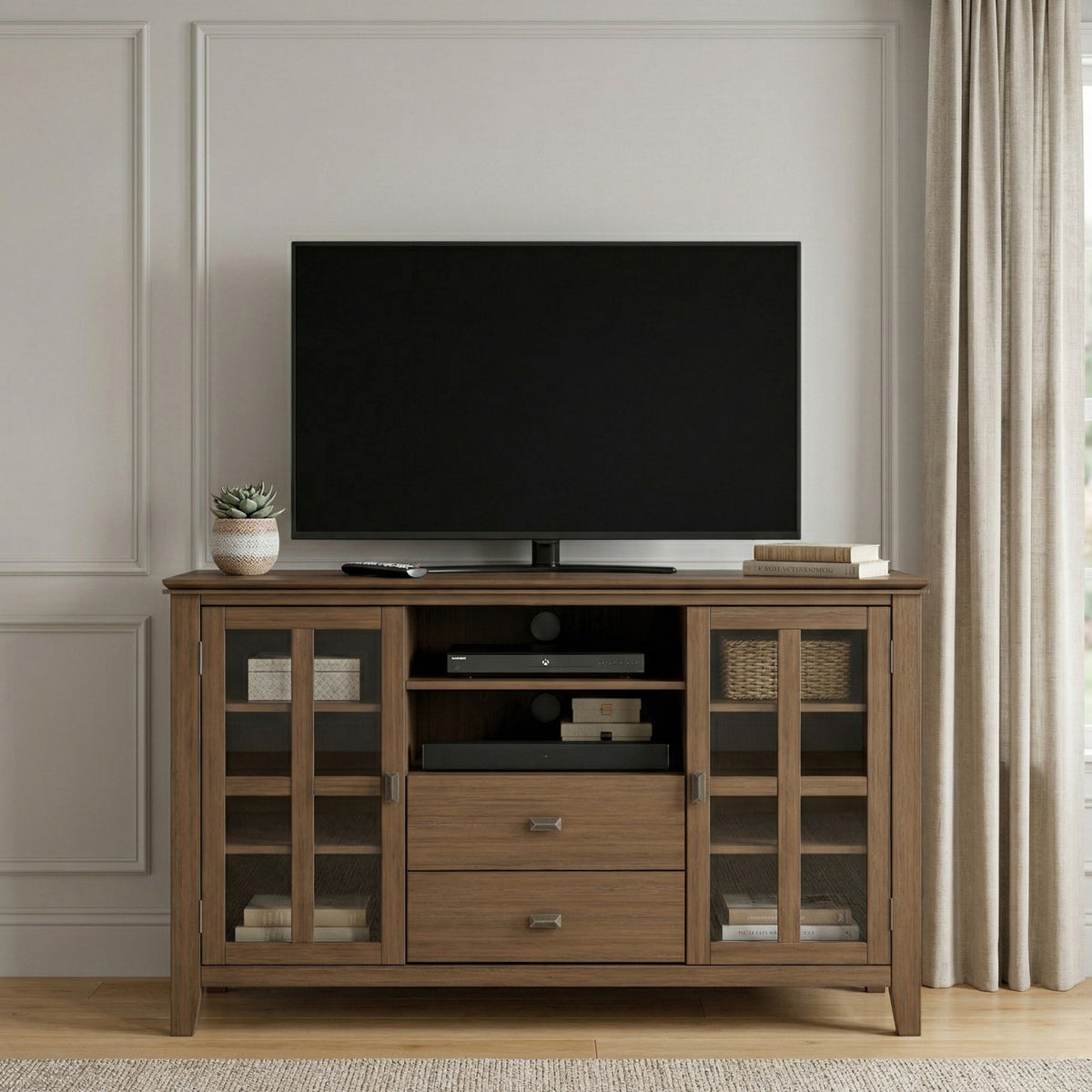 Rustic Natural Aged Brown | Artisan Tall TV Media Stand