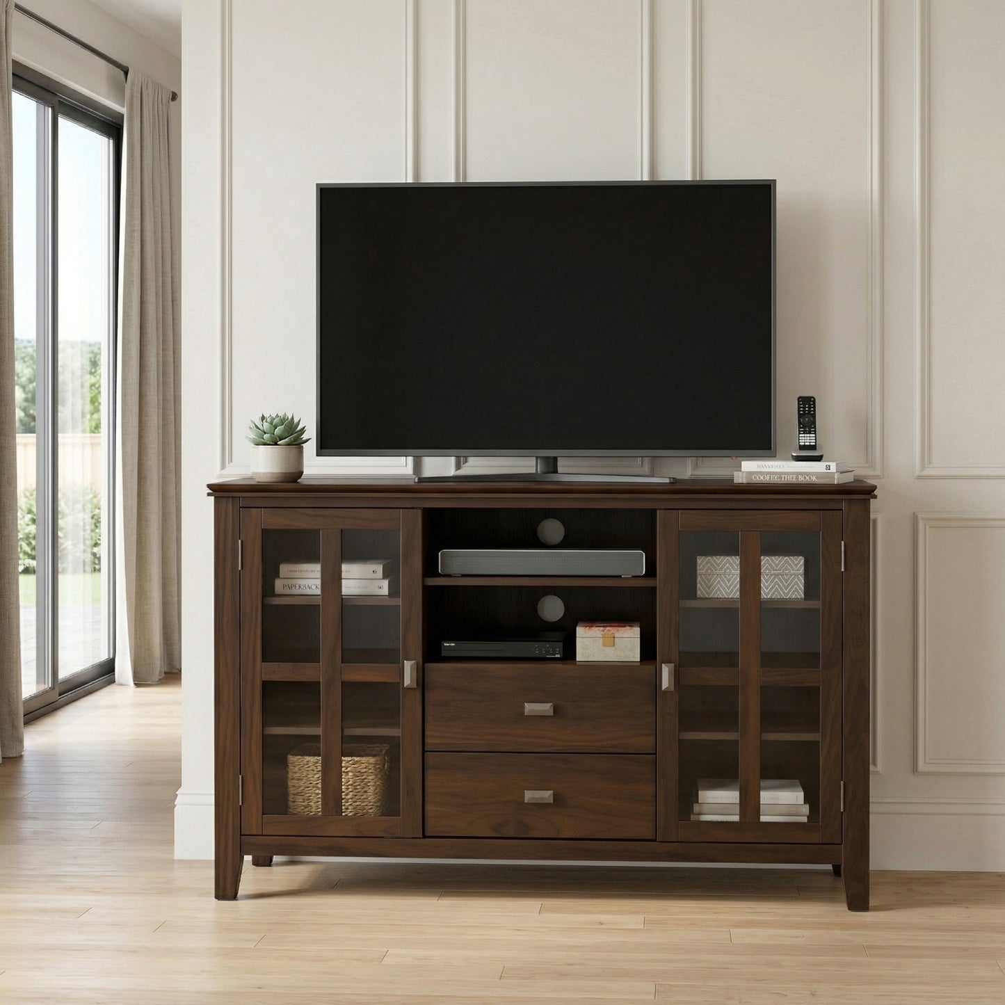 Brunette Brown | Artisan Tall TV Media Stand