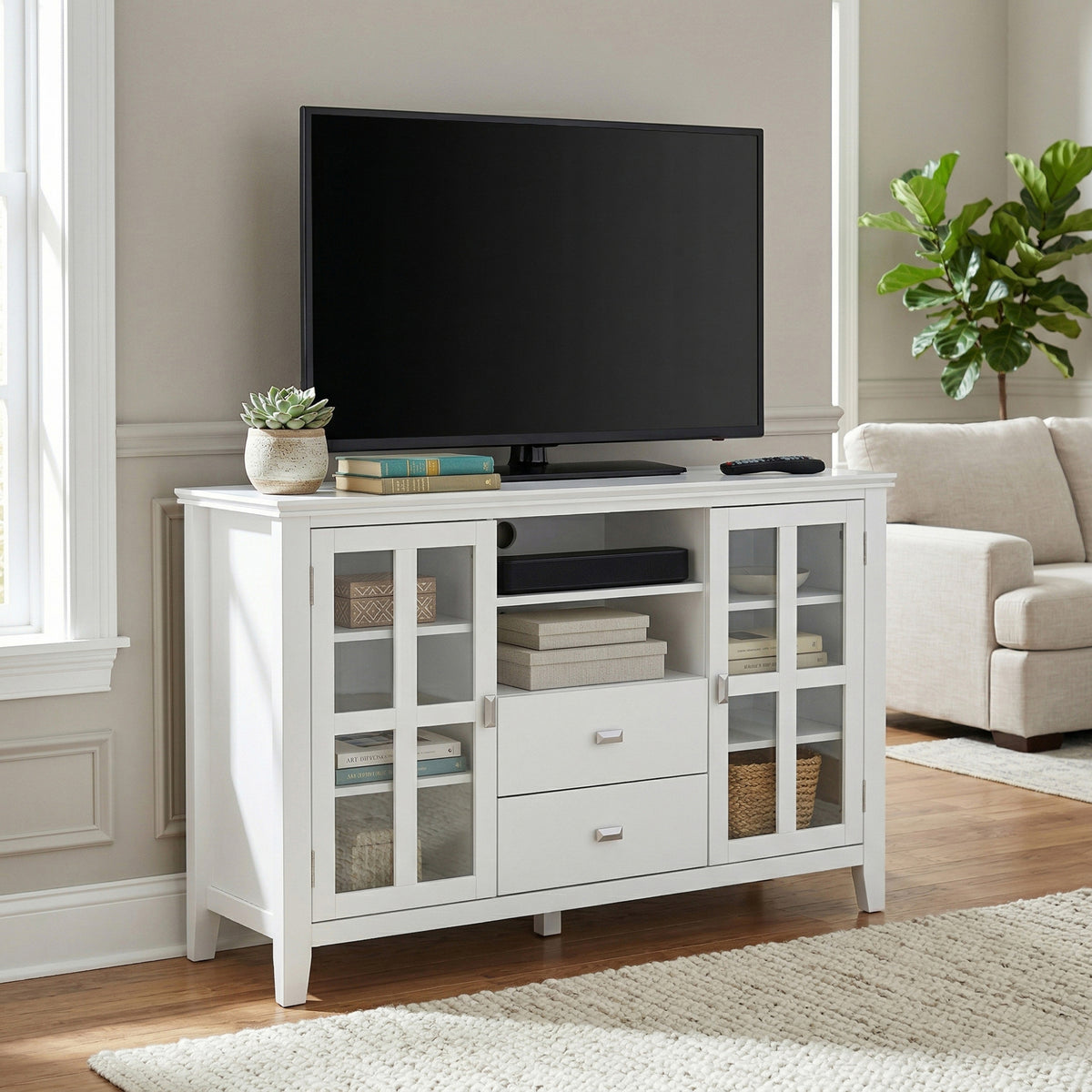 White | Artisan Tall TV Media Stand