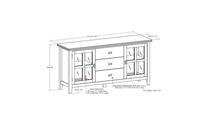 Dark Chestnut Brown | Artisan Large Sideboard Buffet