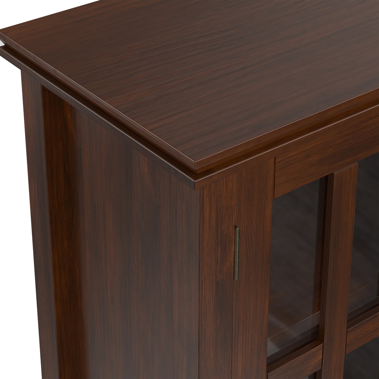 Russet Brown | Artisan Wide Storage Cabinet with 3 Glass Doors
