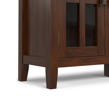 Russet Brown | Artisan Wide Storage Cabinet with 3 Glass Doors