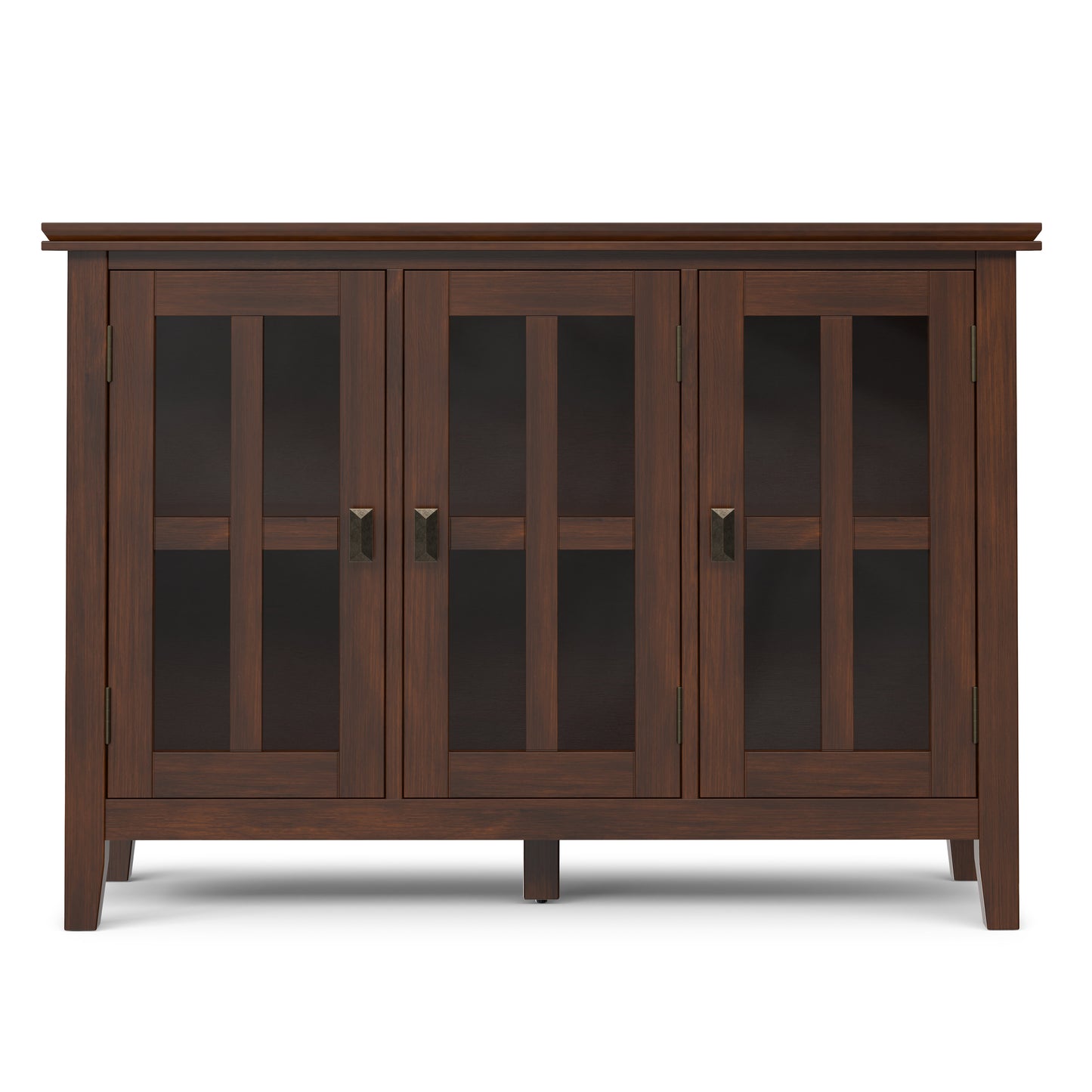 Russet Brown | Artisan Wide Storage Cabinet with 3 Glass Doors