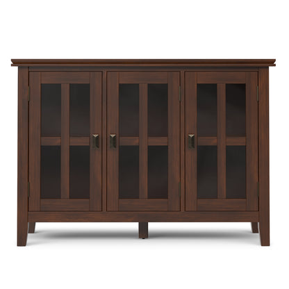 Russet Brown | Artisan Wide Storage Cabinet with 3 Glass Doors