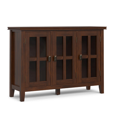 Russet Brown | Artisan Wide Storage Cabinet with 3 Glass Doors