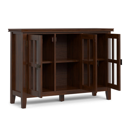 Russet Brown | Artisan Wide Storage Cabinet with 3 Glass Doors