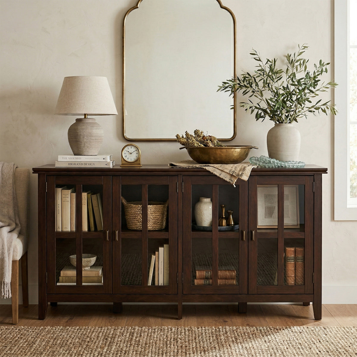 Russet Brown | Artisan Wide 4 Door Storage Cabinet