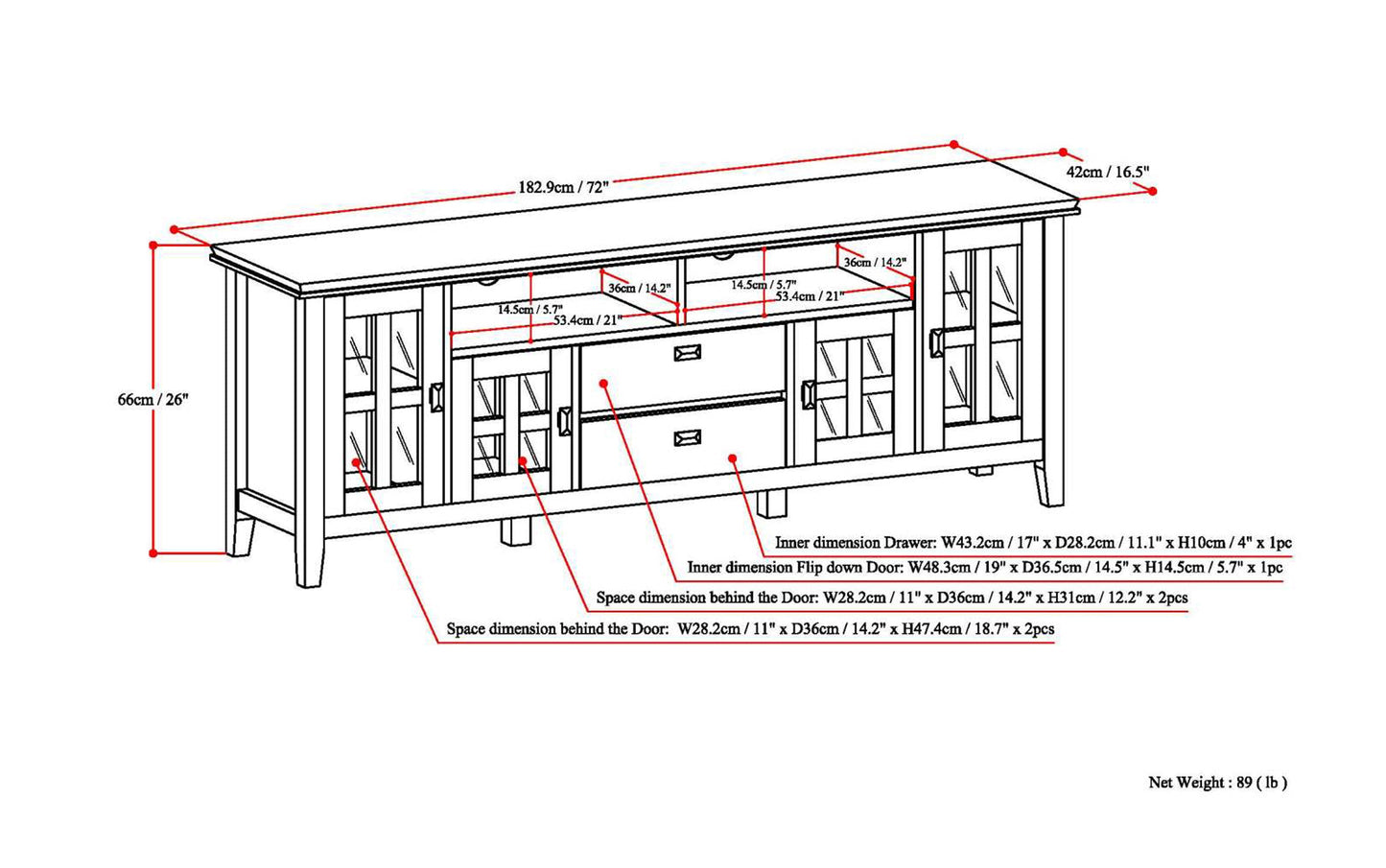 Hickory Brown | Artisan 72 inch TV Media Stand