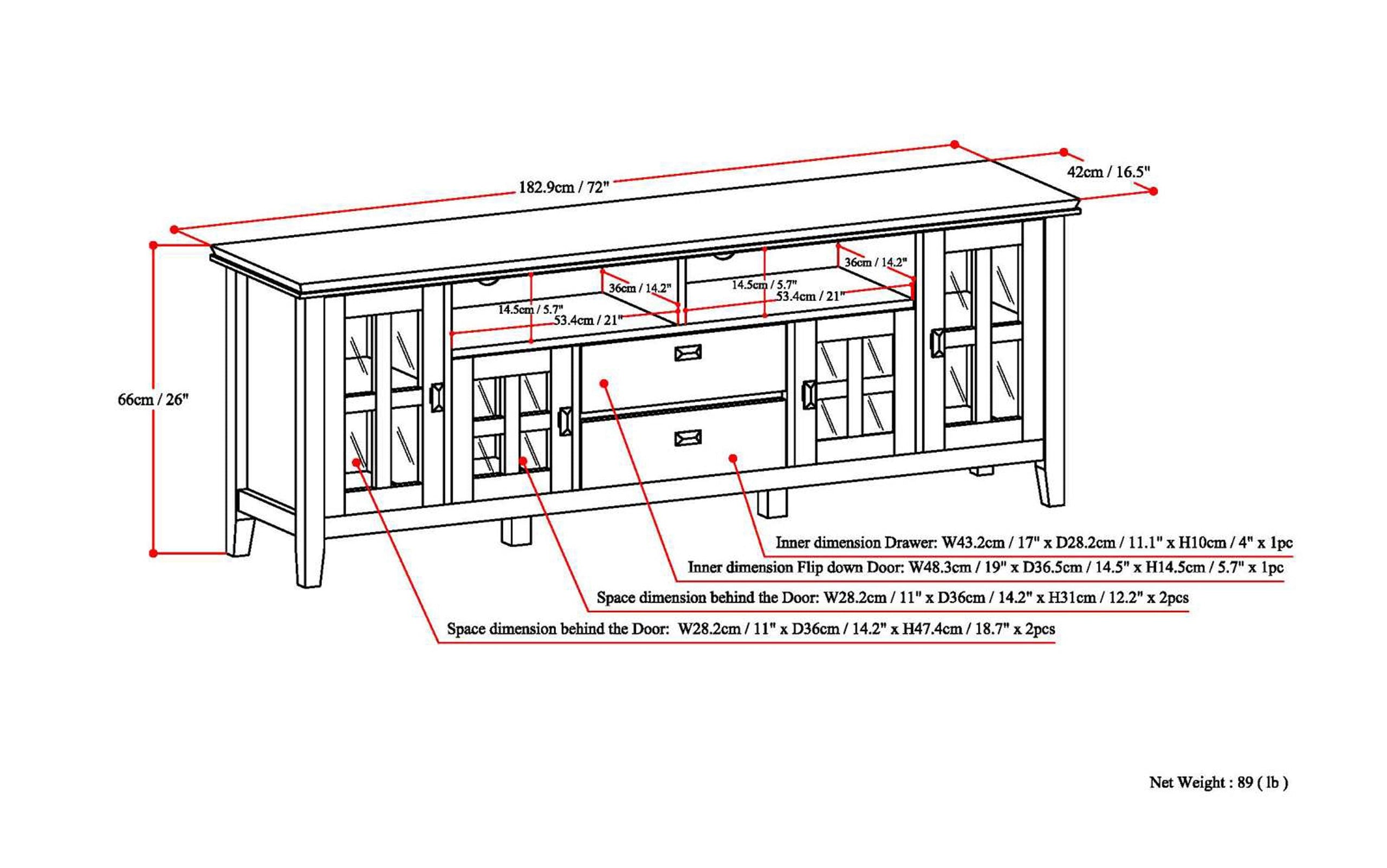 Hickory Brown | Artisan 72 inch TV Media Stand