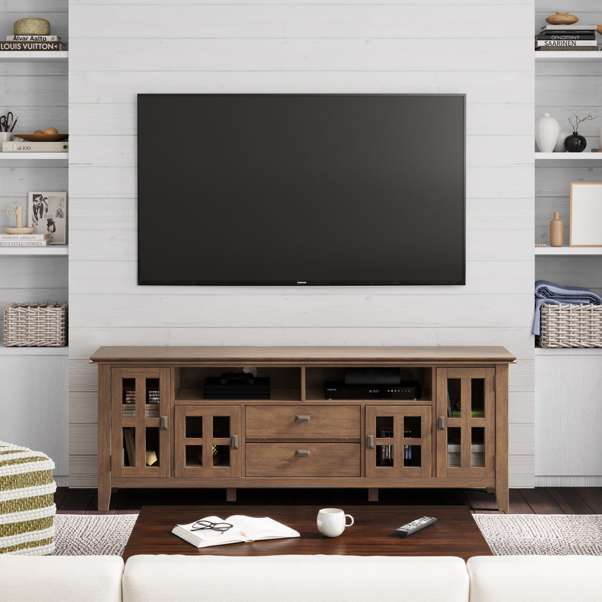 Rustic Natural Aged Brown | Artisan 72 inch TV Media Stand
