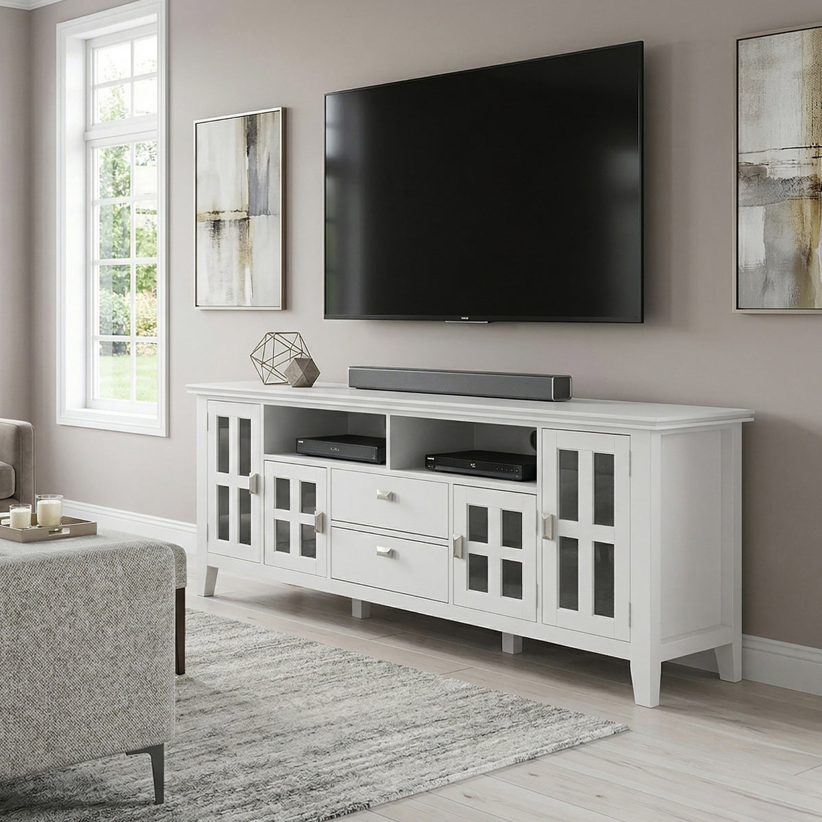 White | Artisan 72 inch TV Media Stand