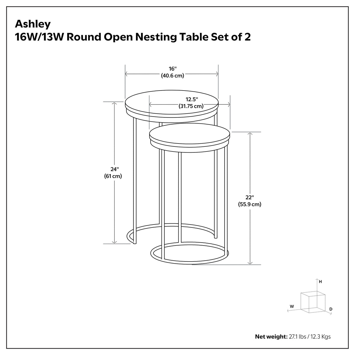 Ashley 2 Pc Nesting Table