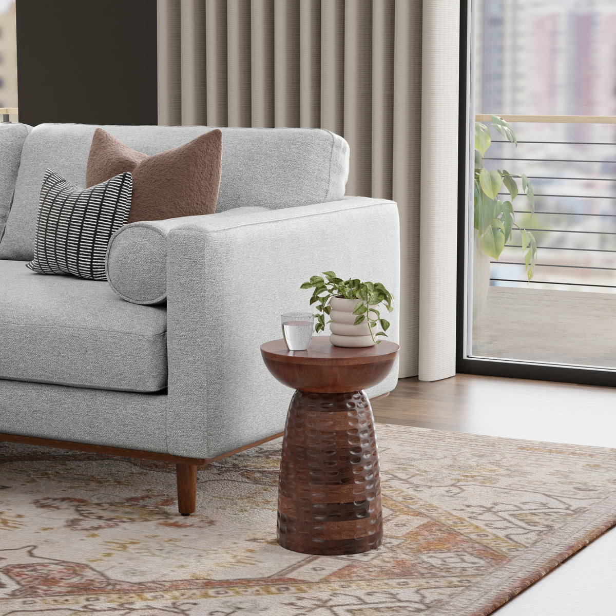 Warm Dark Brown | Boyd 13 inch Accent Table in Mango