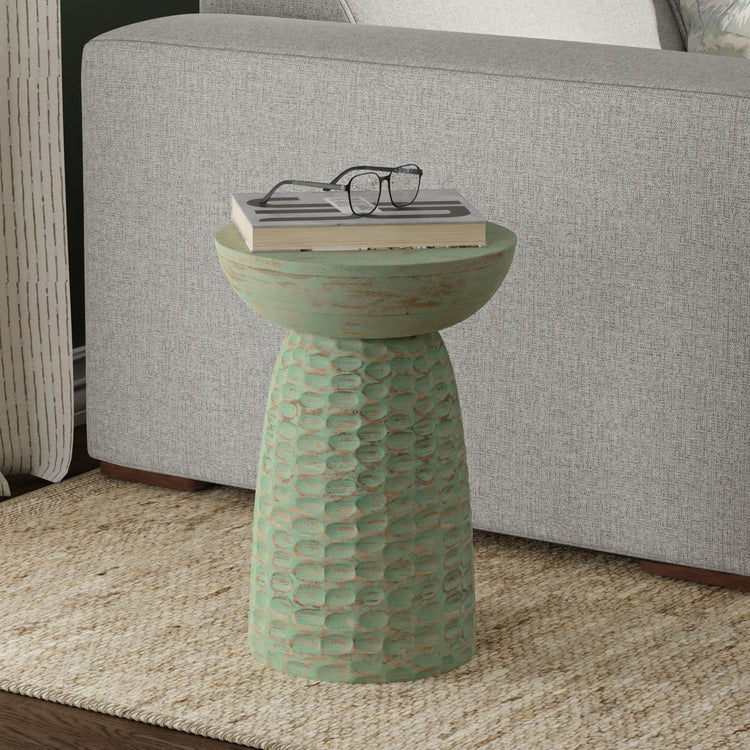 Green Wash | Boyd 13 inch Accent Table in Green Wash
