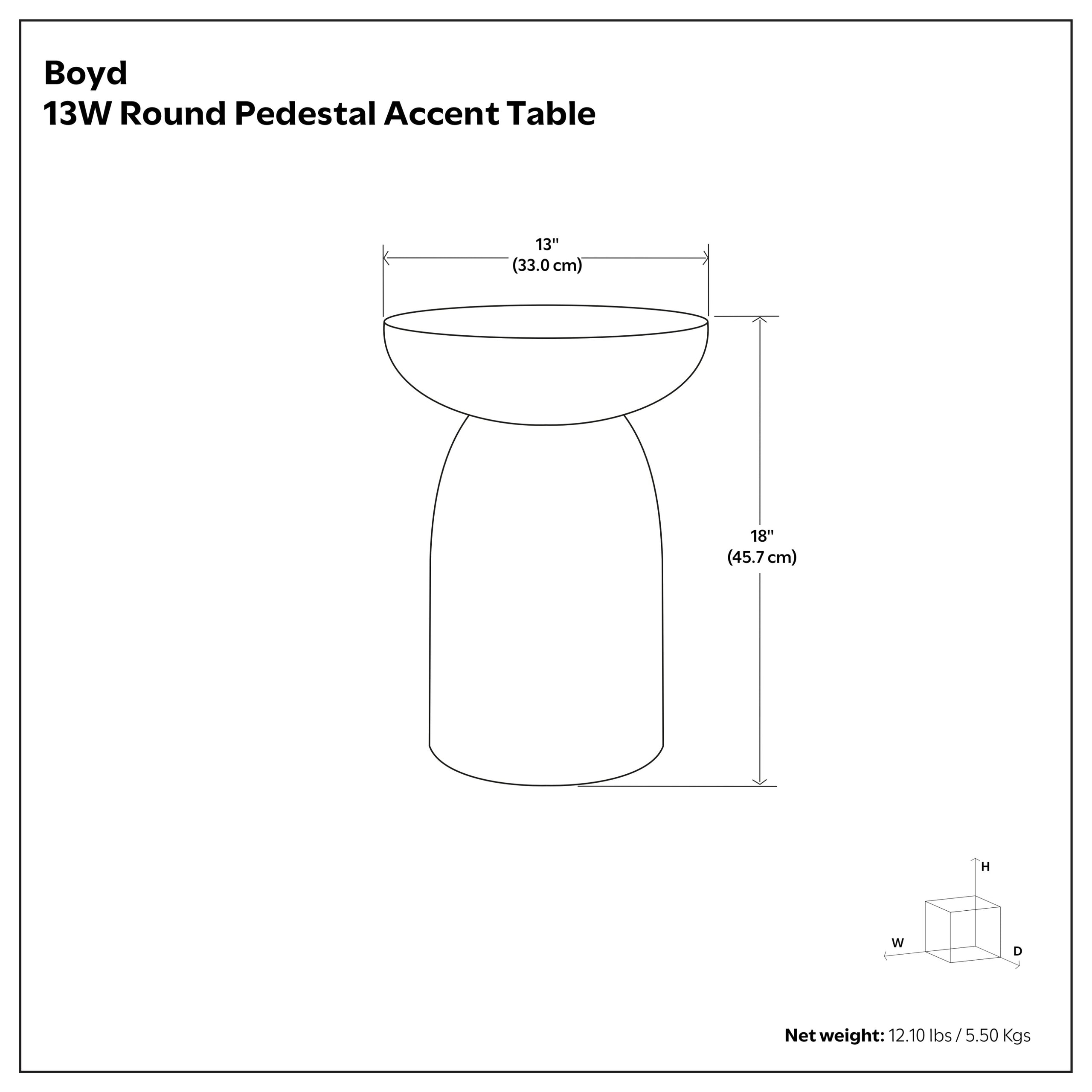 Black | Boyd 13 inch Line Accent Table