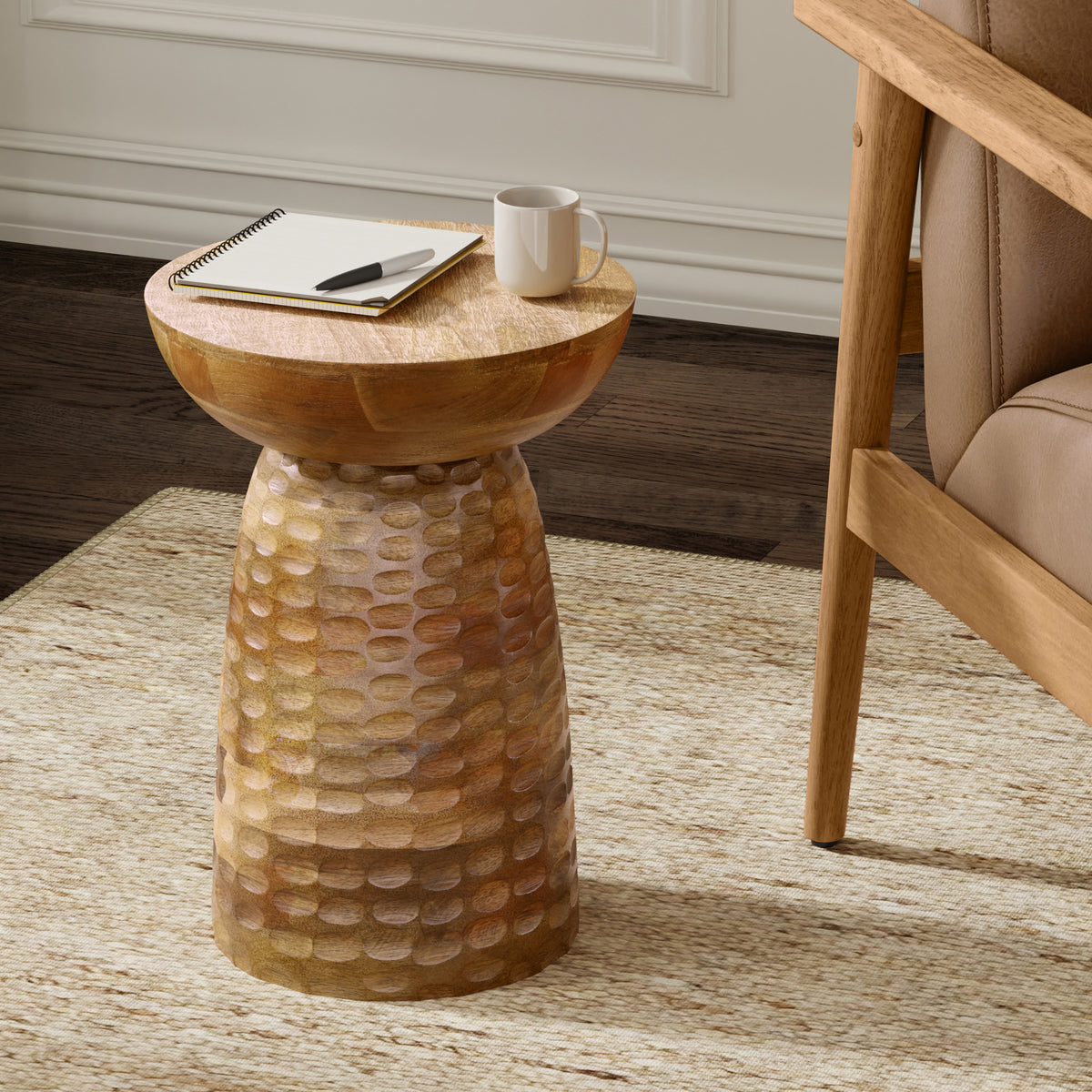 Natural | Boyd 13 inch Accent Table in Mango